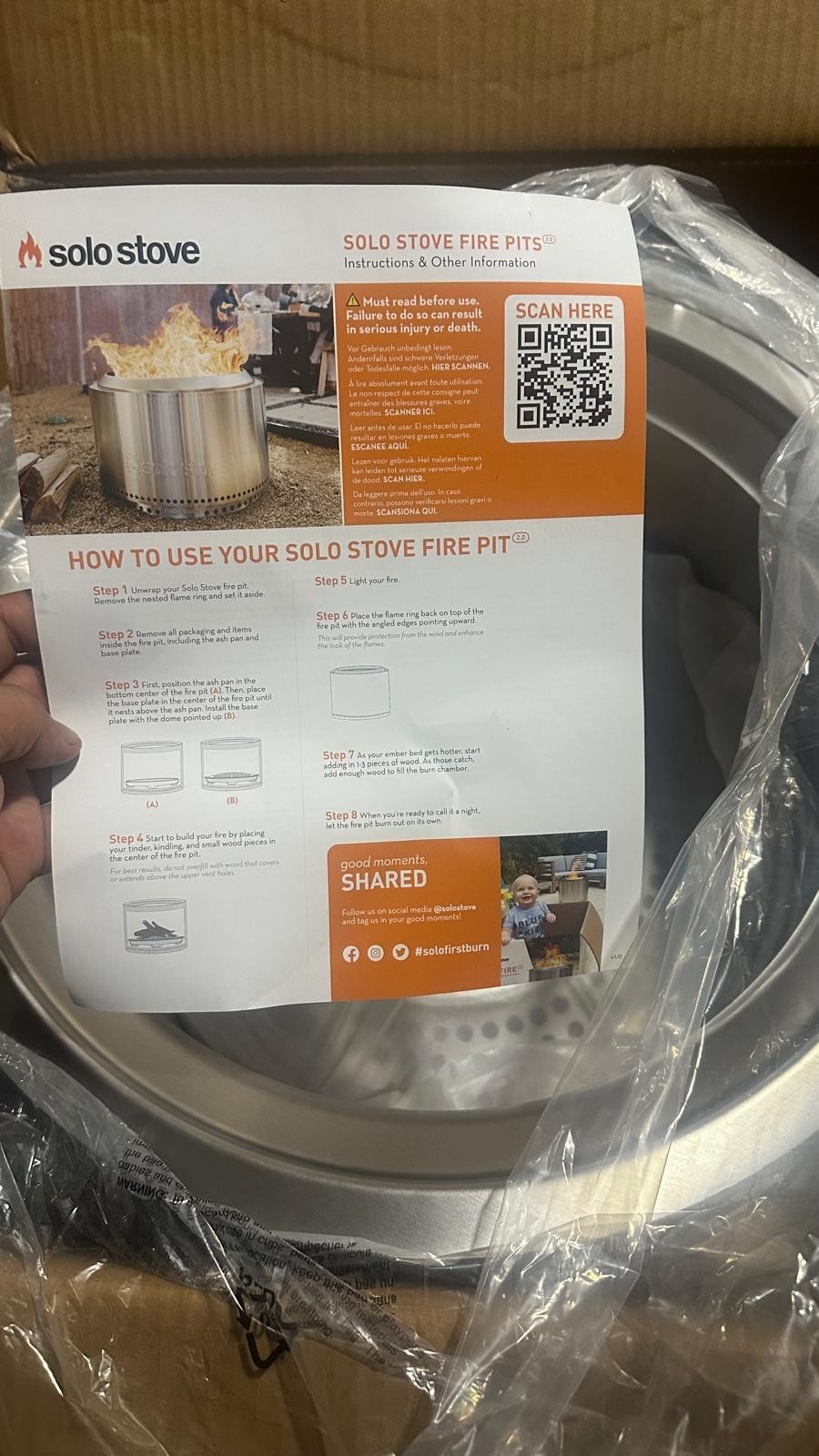 Solo Stove Bonfire 2.0 - 19.5 Inch Smokeless Fire Pit w/ Removable Ash Pan New