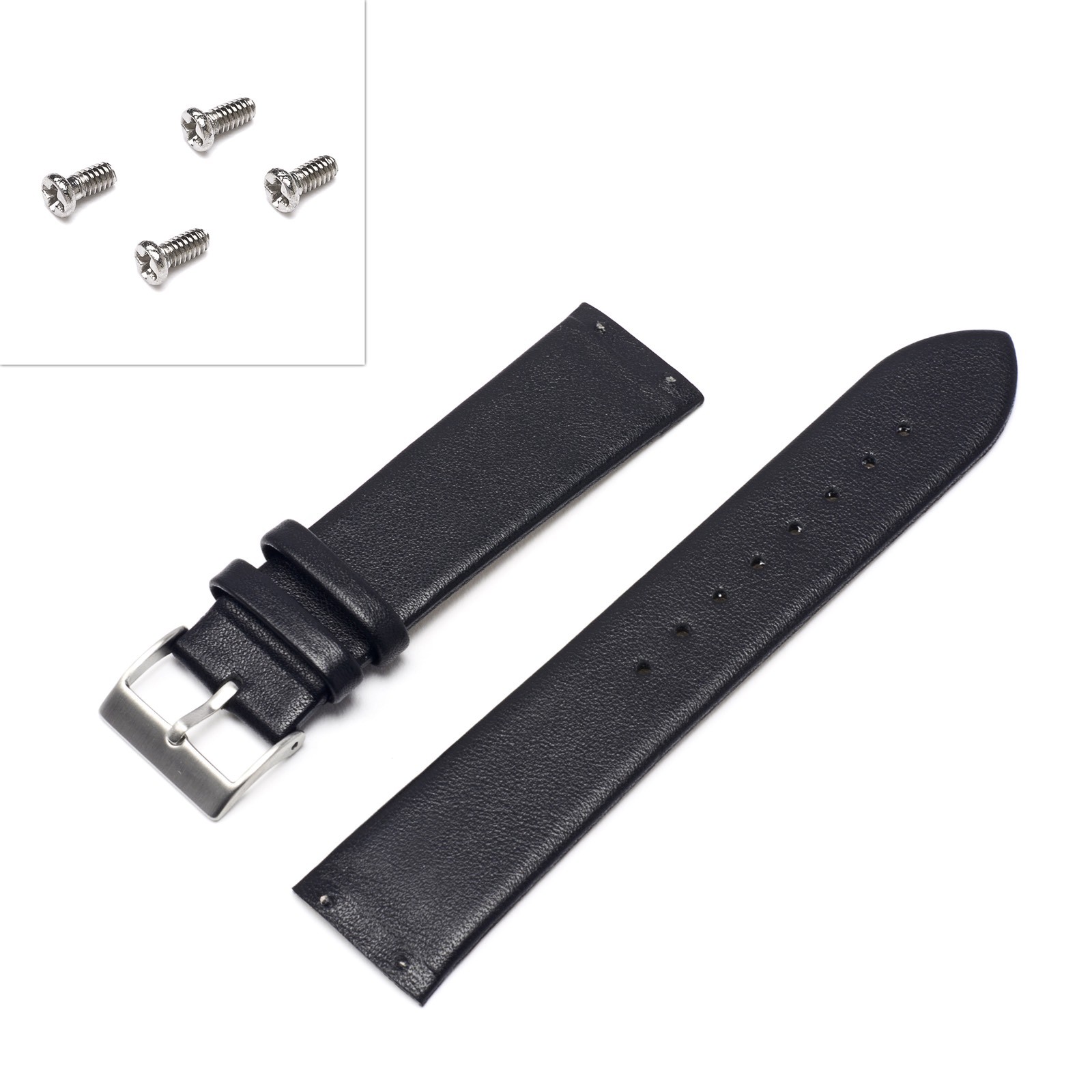 Skagen Genuine Leather Watch Strap/Band Black/Brown,4 Screws