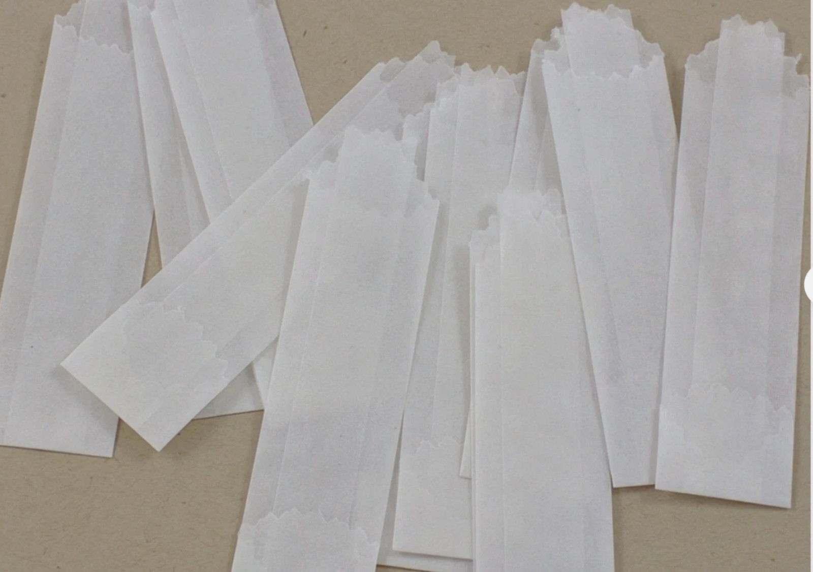Premium 24mm Skinny Vellum Glassine Stamp Wax Paper Bags