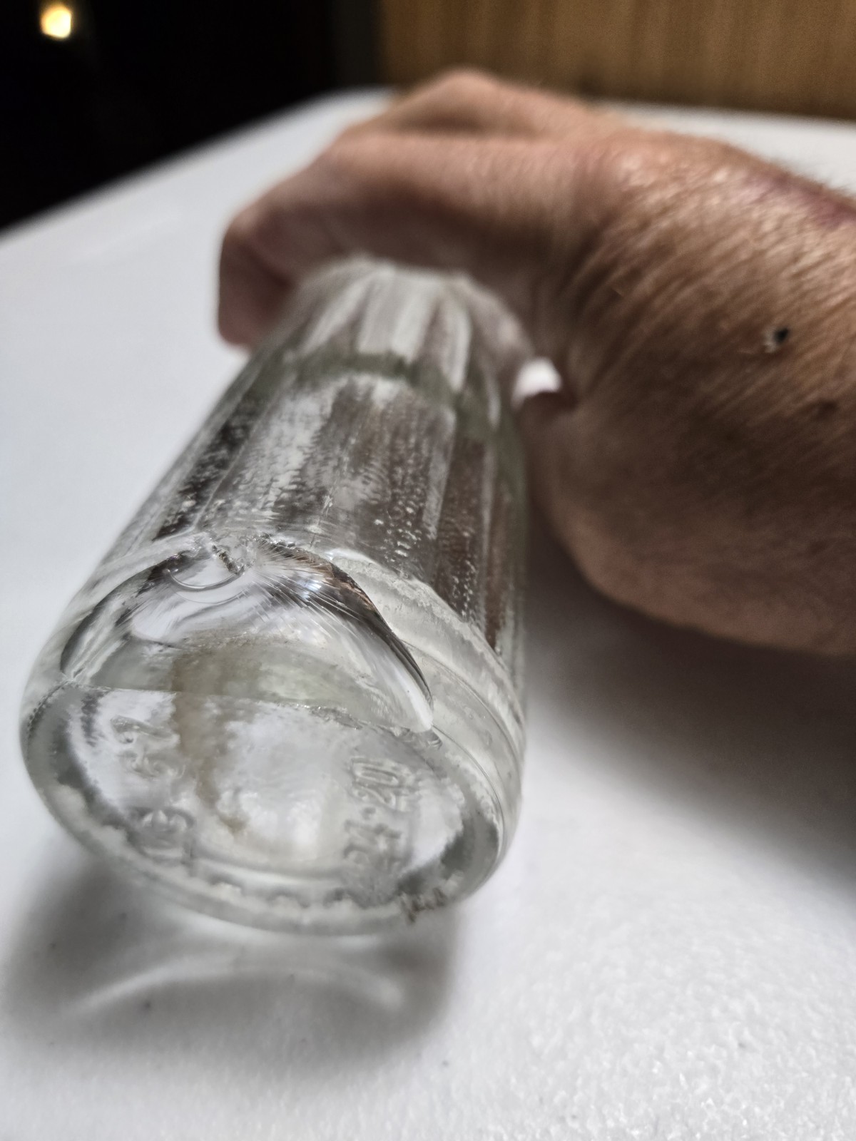 1967 10 Oz Crush Soda Bottle. Evanston Illinois. Fair Condition.