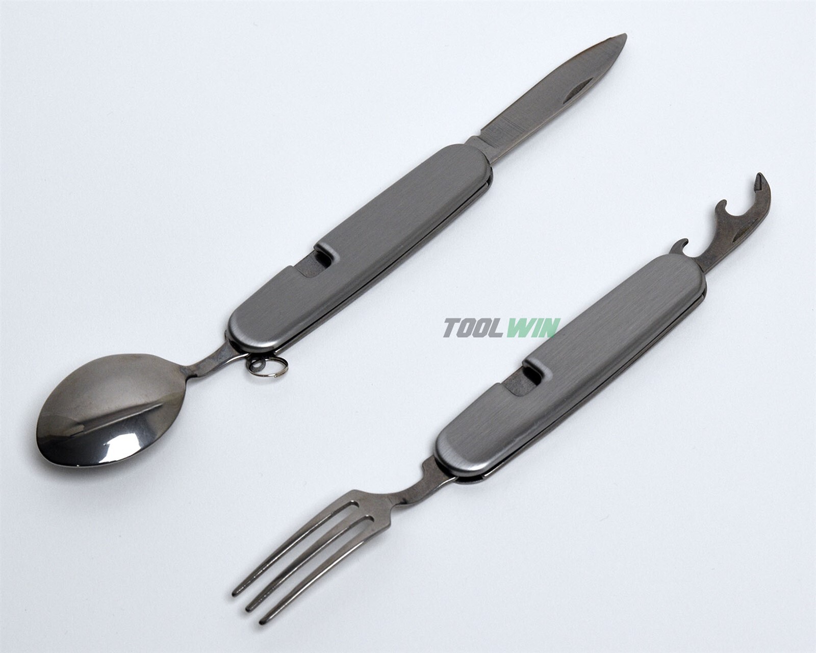4-in-1 Folding Camping Cutlery Set Eating Utensil Fork Knife Spoon Mess Kit