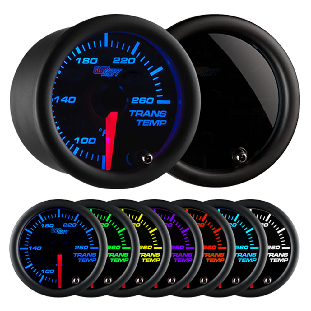52mm GLOWSHIFT TINTED 7 COLOR LED TRANS TEMP GAUGE w SENDER