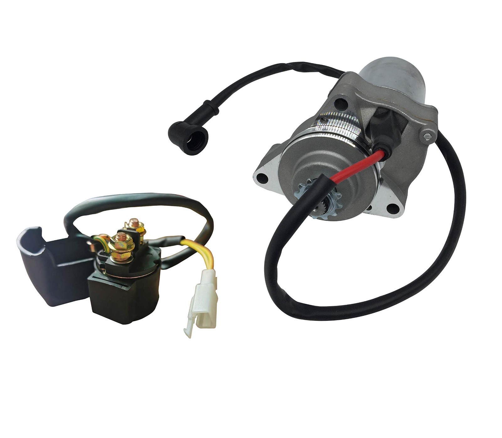 3 Bolt Starter Motor& Solenoid Relay for 50cc 70 cc 90cc 100 cc 110cc 125 cc ATV