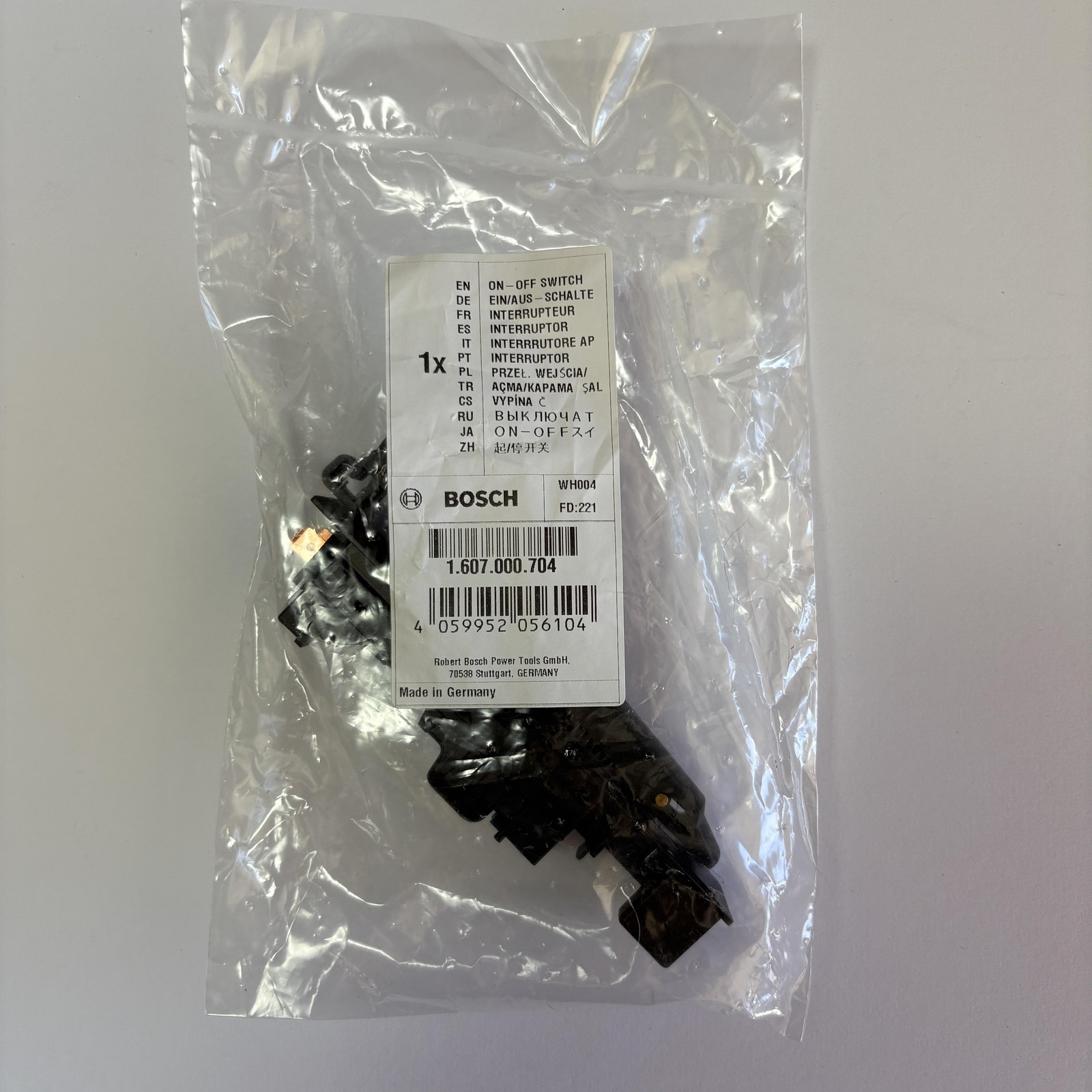 Bosch On-Off Switch Power Tool Trigger Assembly Black 1.607.000.704 Germany