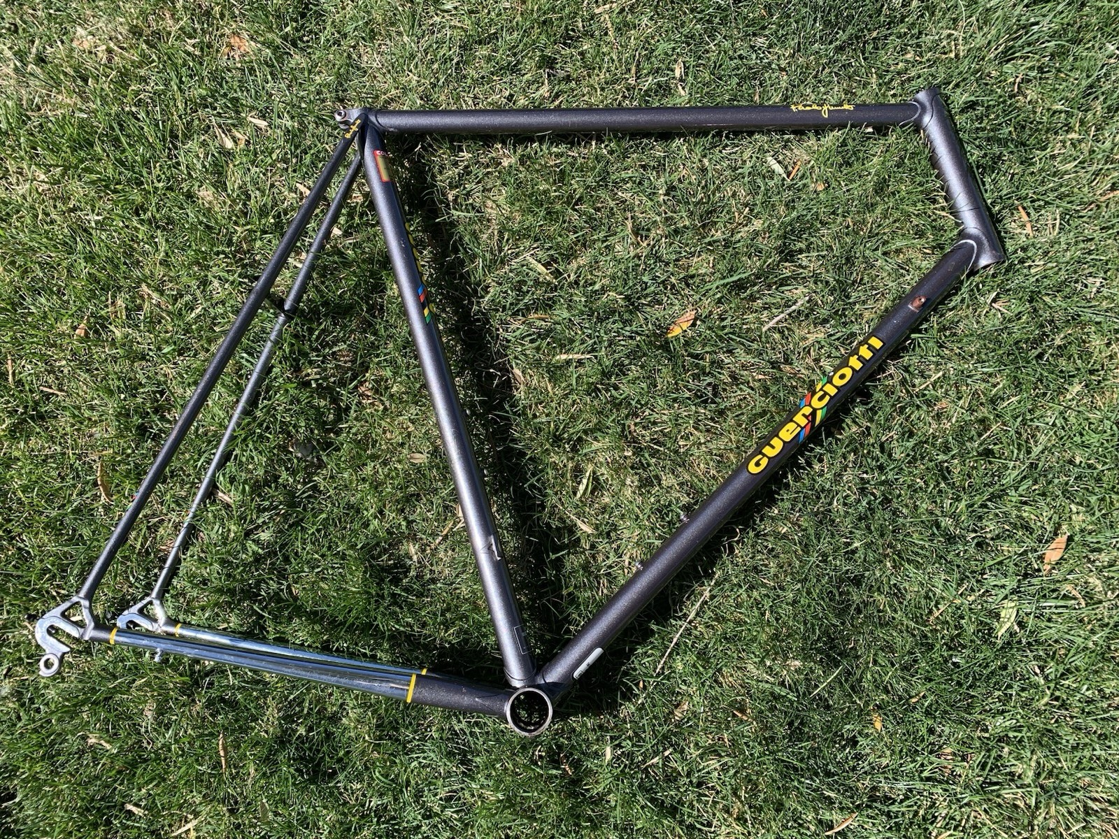 62cm x 60cm 1991 Guerciotti Steel Road Bike Frame Columbus TSX Clears 30mm Tire!