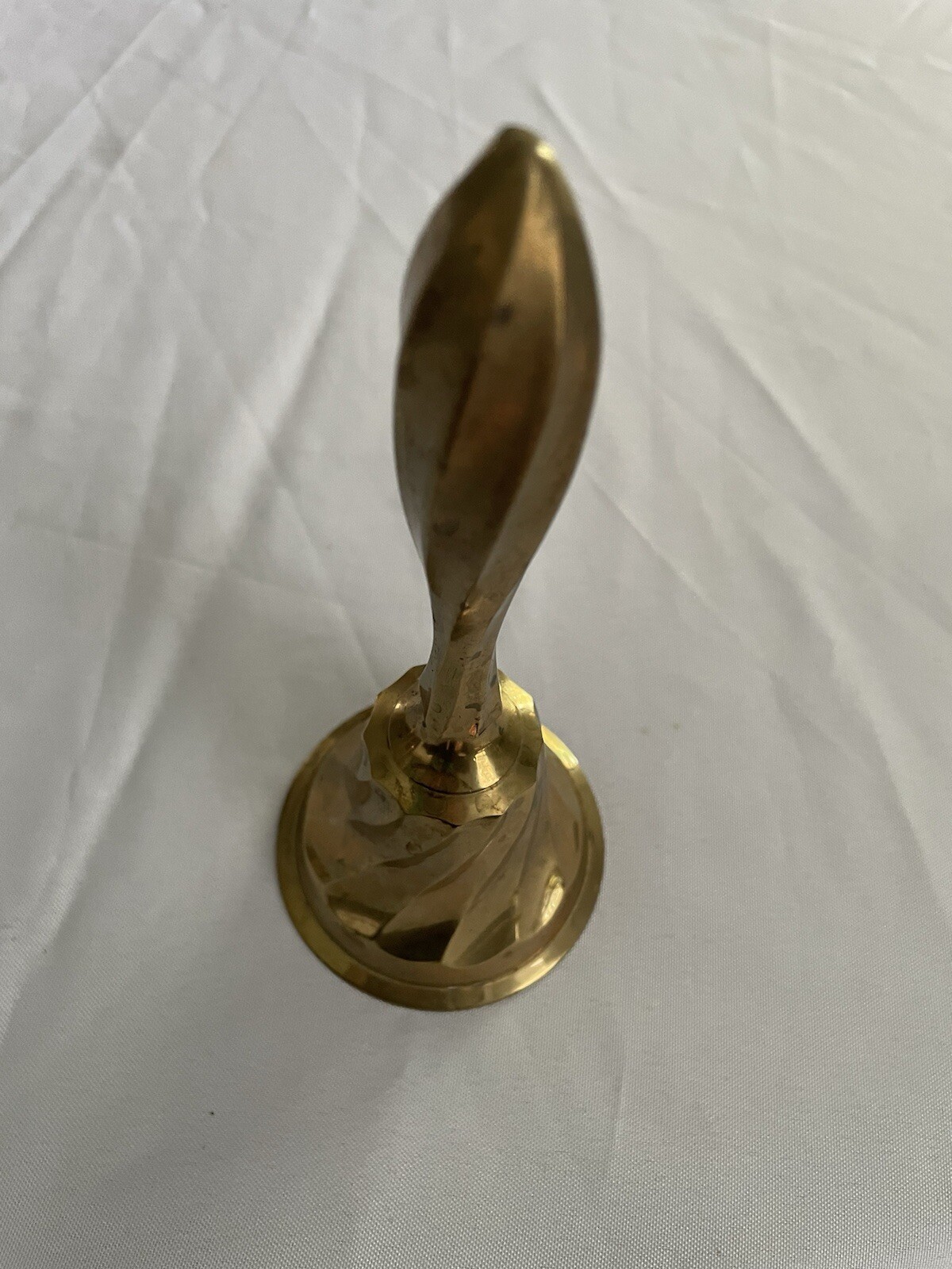 Small Brass Bell Vintage Swirl Pattern Handle