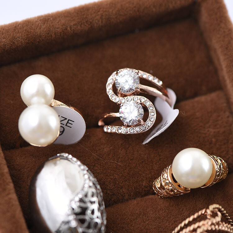 Wholesale 5-100pcs Rings Mixed Rings Bulk Finger Gemstones Crystal Jewelry Lot