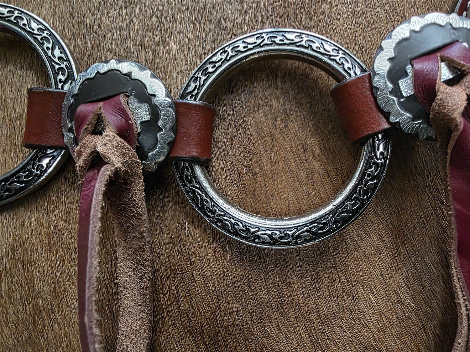 Heritage Metal Ring Headstall, Reins and Breastcollar - Large Silver Rings