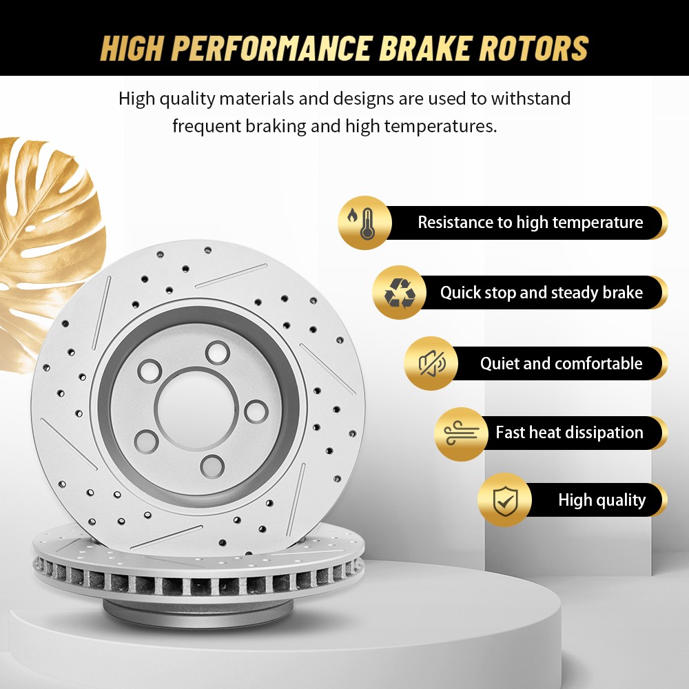 Front & Rear Brake Rotors Ceramic Pads for 2013 2014 2015 2016 2017 Honda Accord