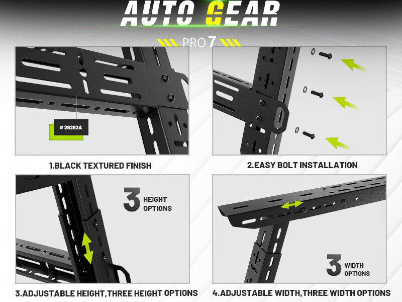 Adjustable 16-24.8" High Truck Bed Racks For 2005-2025 Tacoma,2005-2025 Frontier