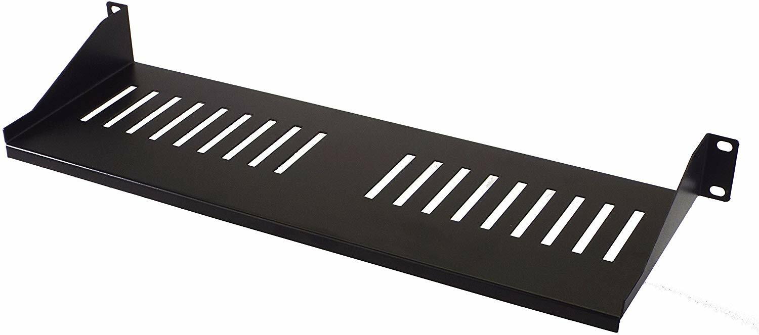 CNAweb 1U 19-Inch Vented Rackmount Shelf for Network Cabinet Rack 6" Deep