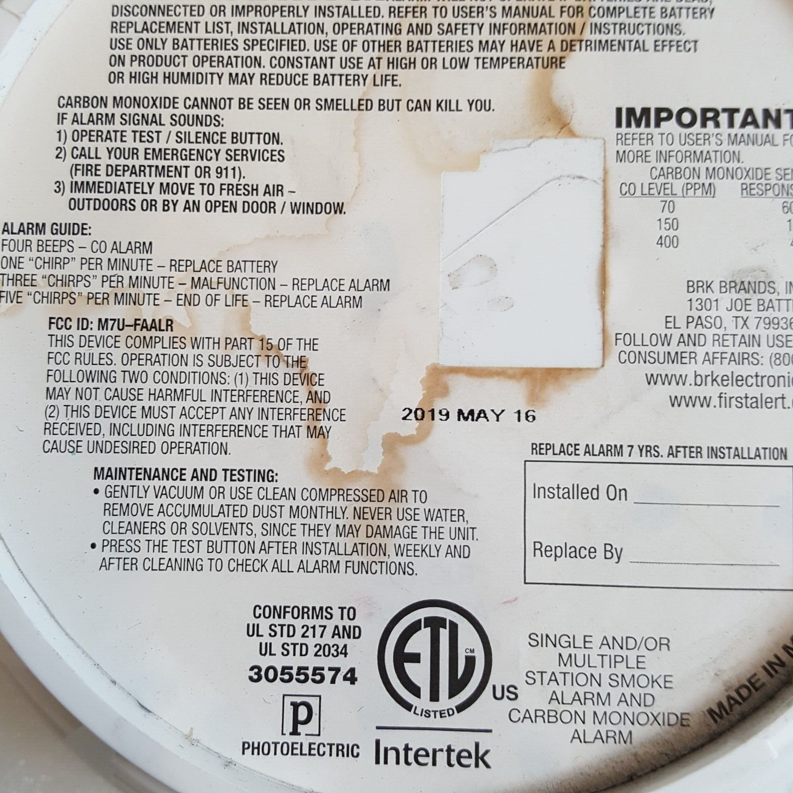 First Alert Z-WAVE Smoke & Carbon Monoxide Alarm (ZCOMBO) - with New Batteries