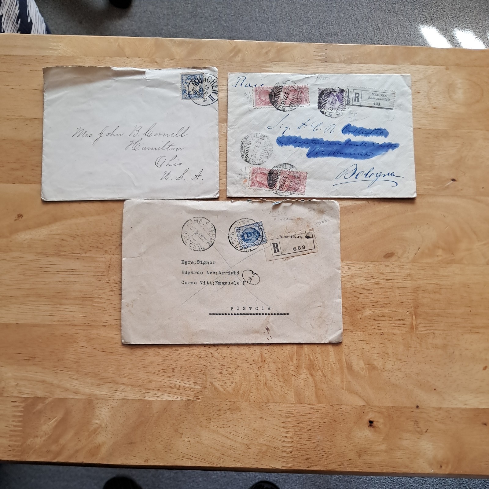 3 x VERY OLD COVERS , ITALY , MUNICH GERMANY ,
