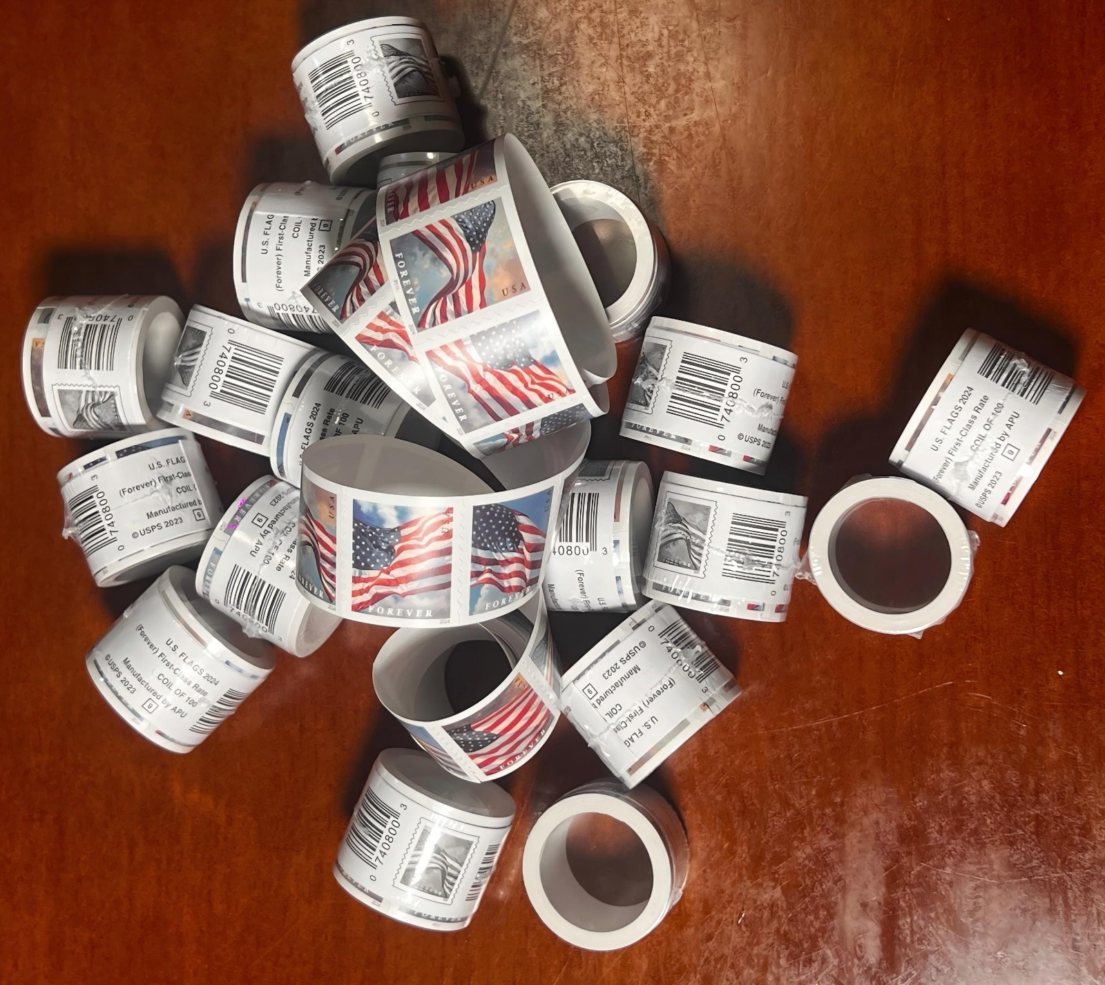 New Collection 10 ROLLS Of 100 USPS Postage-1000 PCS-Special Sale