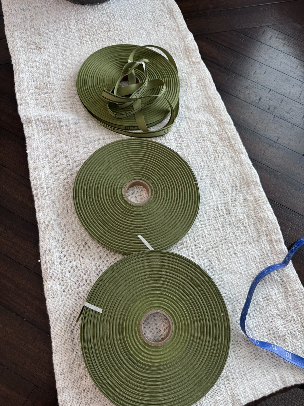 Authentic GUCCI Ribbon Green With Logo 100 Meters (120 Yards) Roll x 16mm NEW