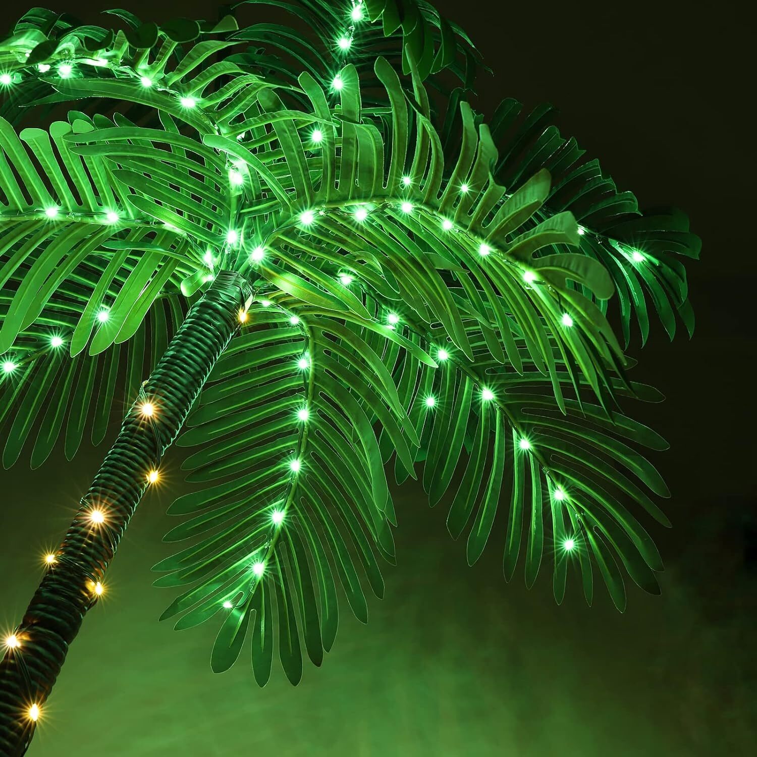 7FT Lighted Palm Tree 3 Trunks LED Christmas Tree Lights for Yard Pool Bar Party