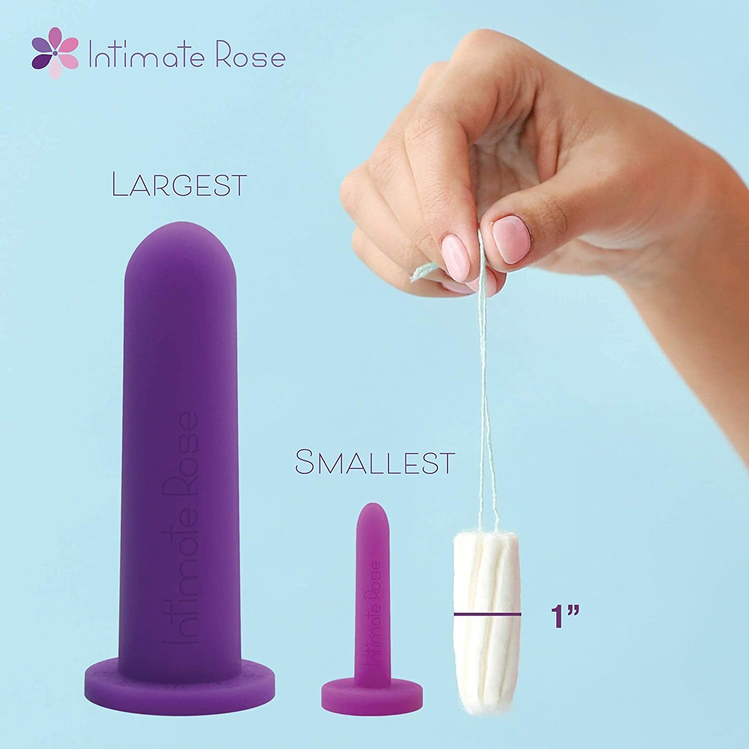 Intimate Rose Large 4-Pack Silicone Dilators for Women & Men, Sizes 5-8