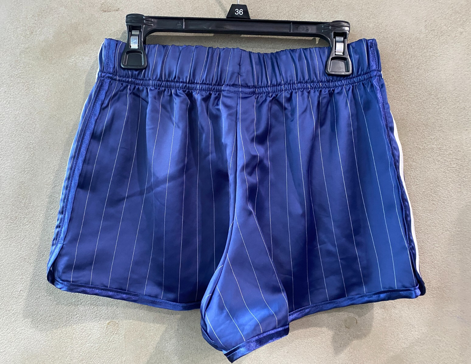 adidas Originals Pinstripe Satin Shorts Women's Lifestyle Pants AsiaFit KC4235