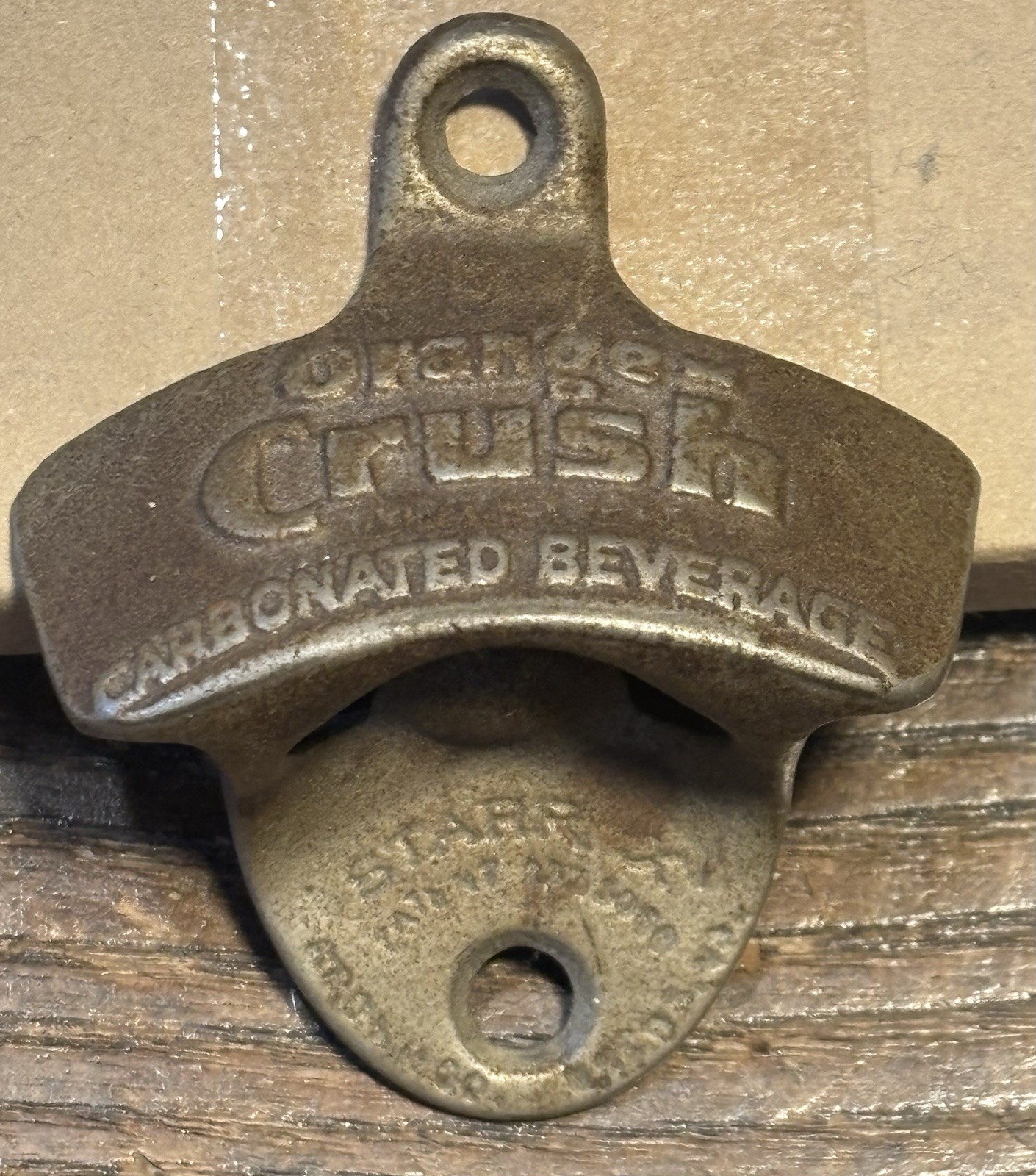 Vintage Orange Crush Bottle Opener Wall Mount Starr X By The Brown Co. U.S.A.