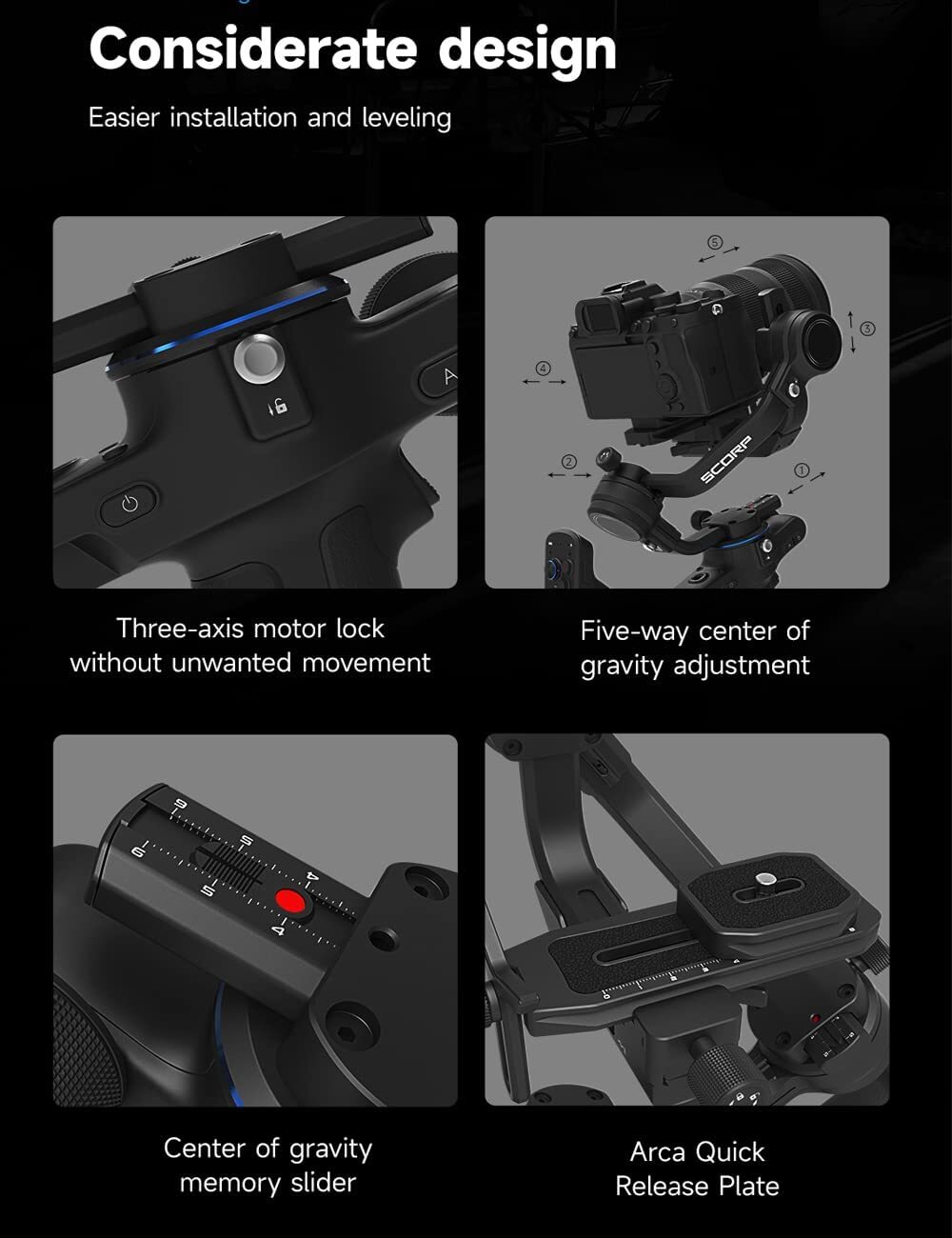 Feiyu Tech SCORP C Camera Stabilizer 3-Axis Handheld Gimbal for DSLR Mirrorless