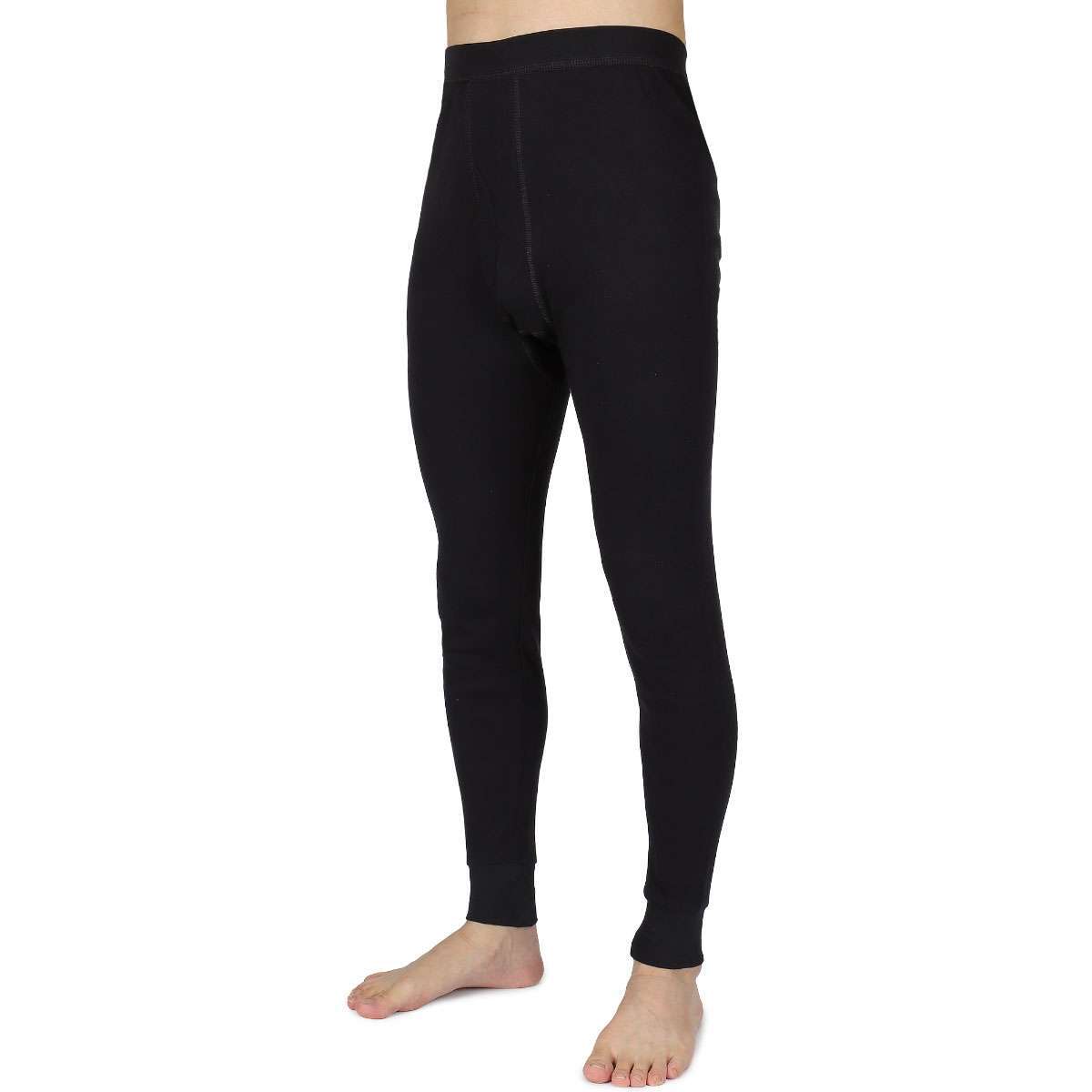 Men Winter Fleece Lined 100% Cotton Thermal Long Johns Bottom Underwear Pants