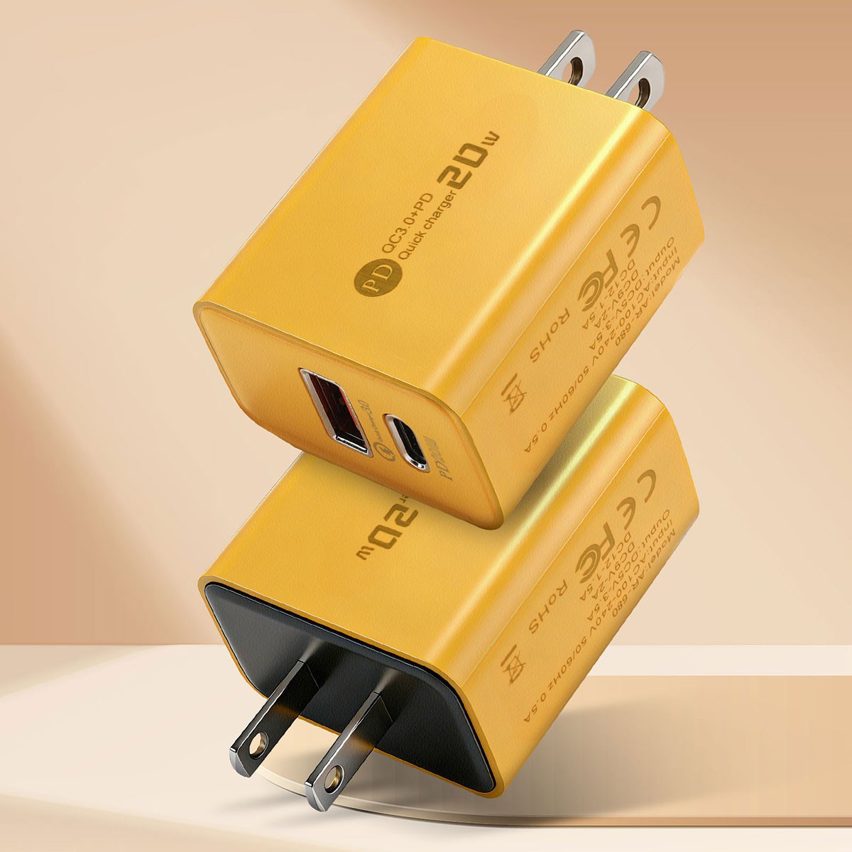 20W Fast Charger Block USB+Type C Wall Power Adapter For iPhone 16e 15 14 13