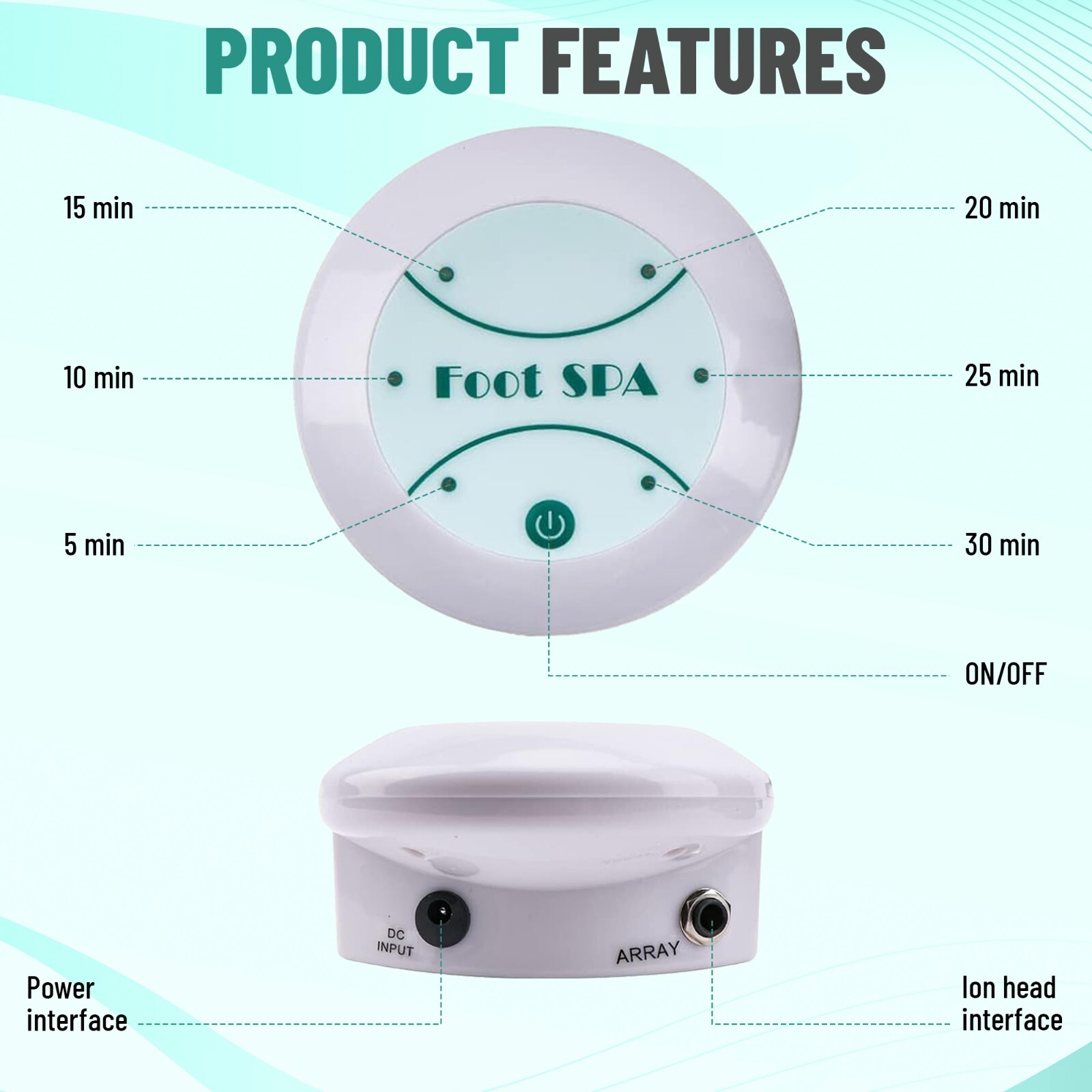 Ionic Detox Foot Bath Cleanse Spa Ion Kit Machine W/Tub Basin Array For Home