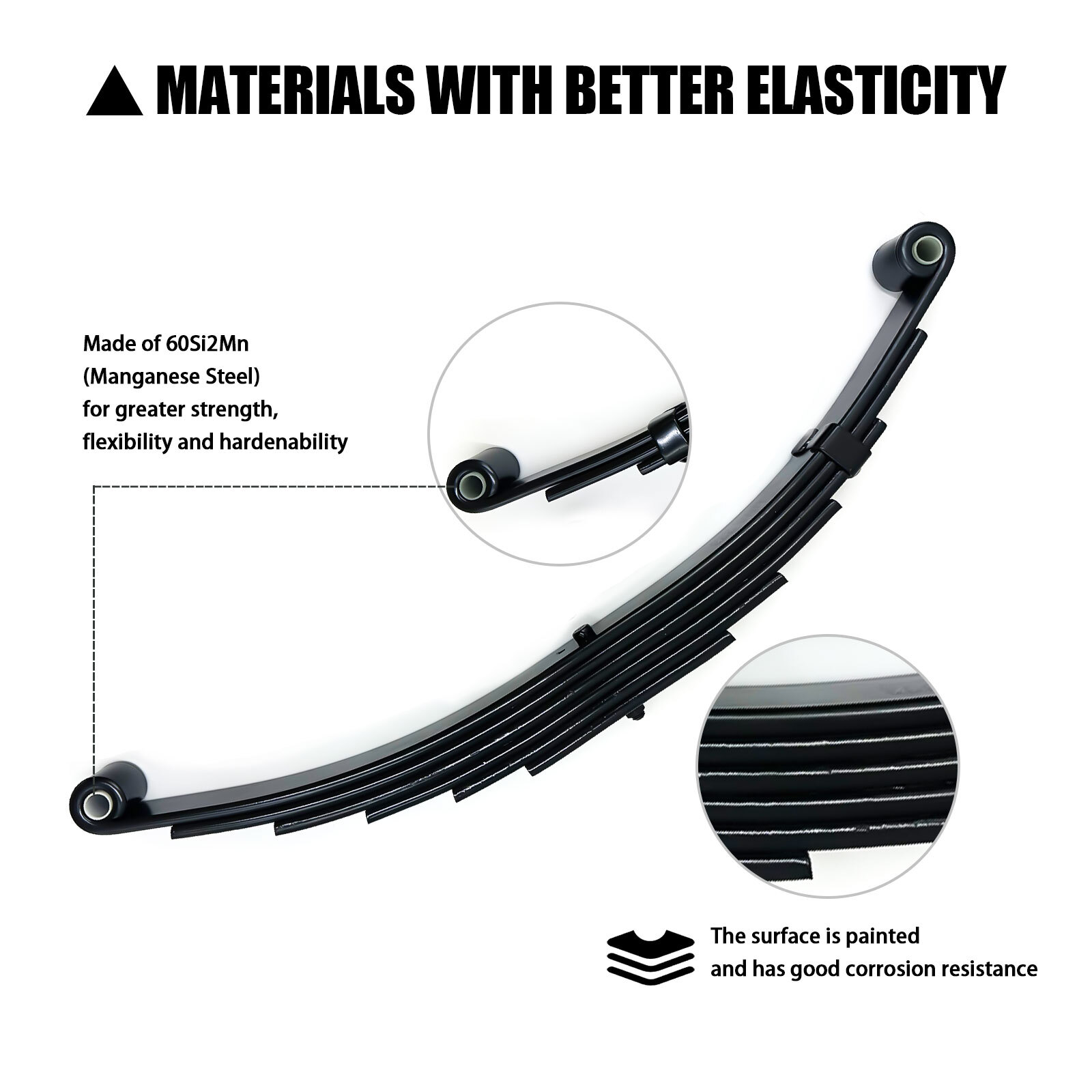 For 7000lbs Tandem Trailer Axle Suspension Kit 6 Leaf Springs/U-bolt/Hanger Kit