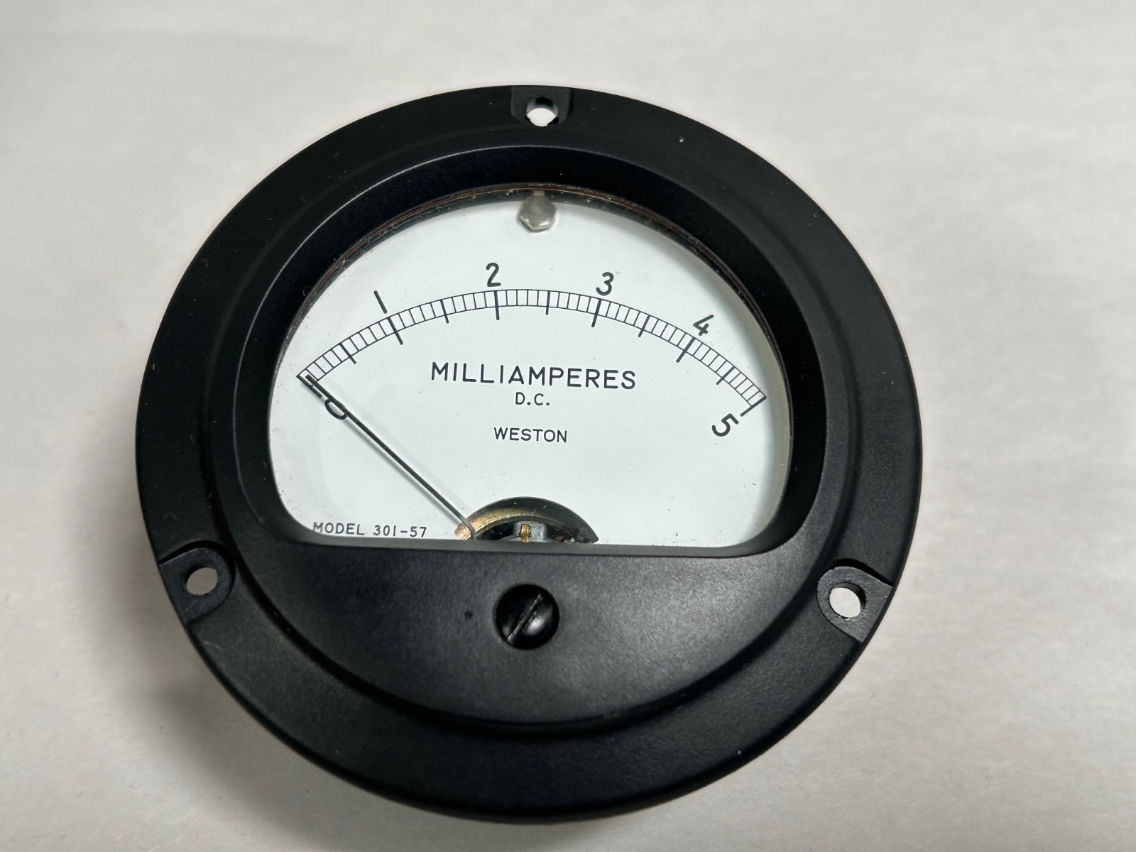 UNUSED Vtg Simpson Model 301-57 0-5 Milliamperes DC Pamel Meter Gauge (A10)
