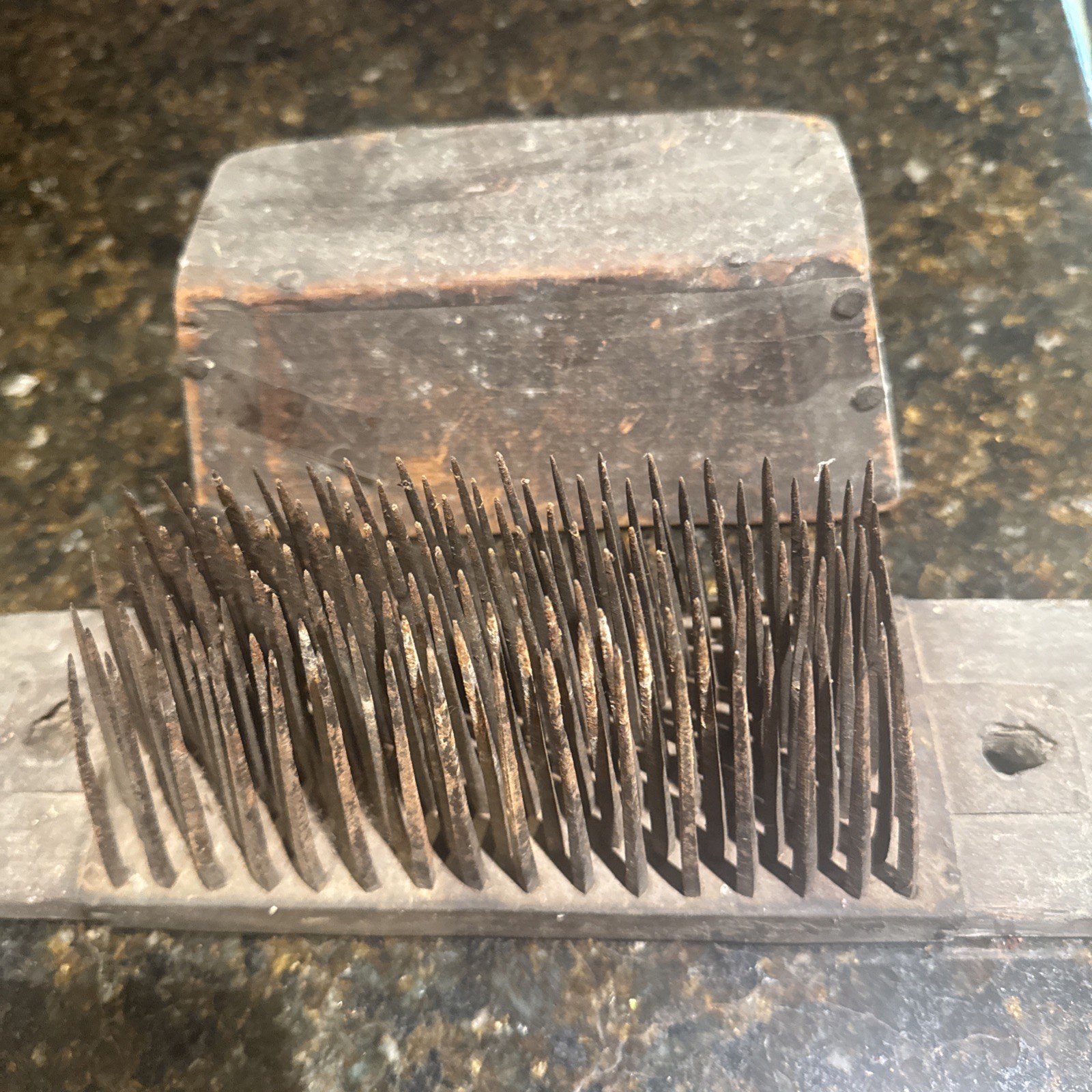 Antique Flax Hetchel Farm Tool Hatchel Hackle Primitive Wool Comb Carder Brush