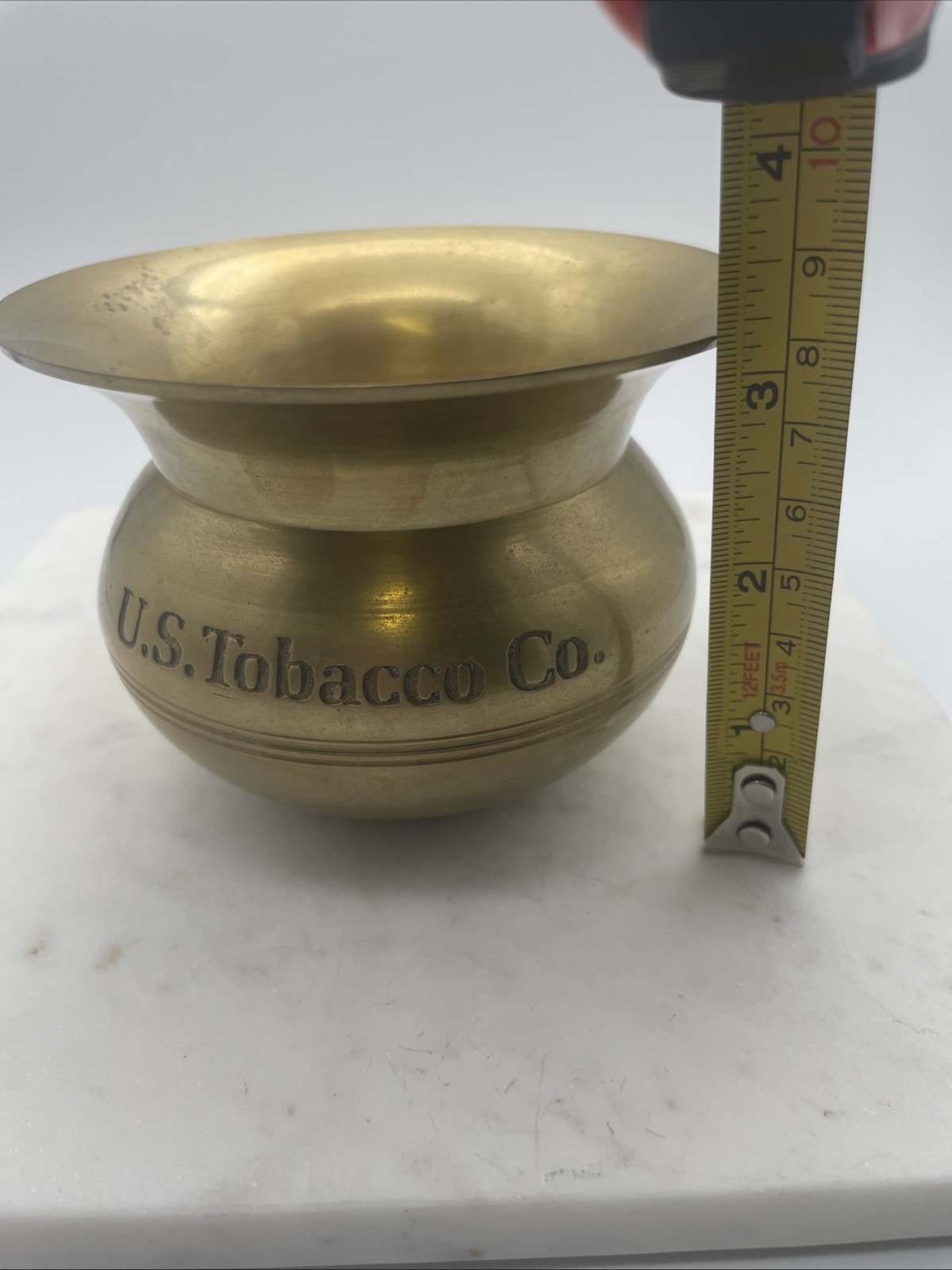 Vintage Brass Mini U.S. Tobacco Co Spittoon Ash Tray Decorative Piece