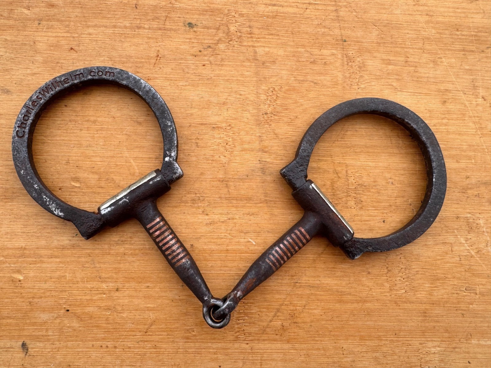 Vintage Handmade Silver Mounted & Beaded CHARLES WILHELM Western Snaffle Bit