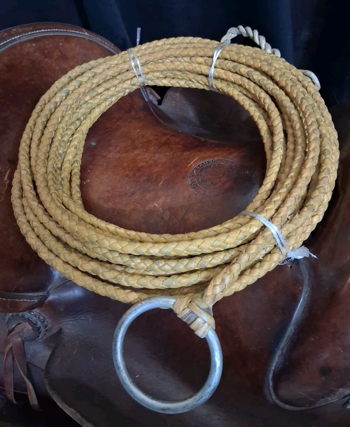 Vintage Rawhide Leather Riata Lariat Lasso