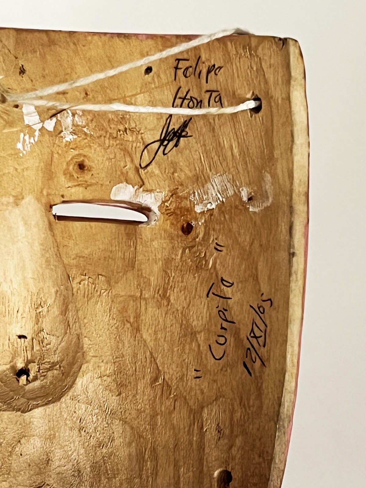 FELIPE HORTA TOCUARO MICHOACAN CURPITES WOOD DANCE MASK MEXICAN FOLK ART VIEJITO