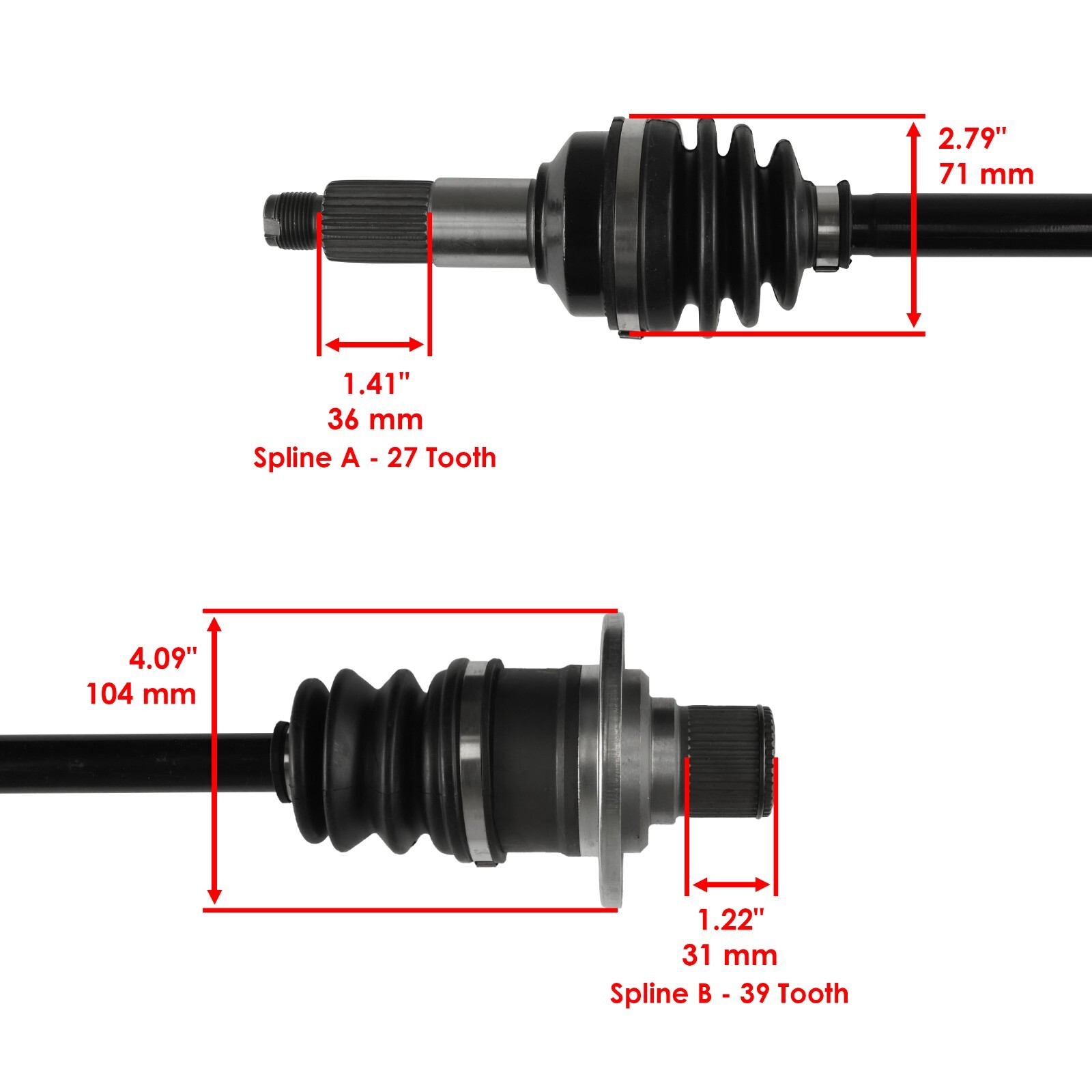 Complete Rear Differential CV Joint Axle For Yamaha Grizzly 660 YFM660 2003-2008