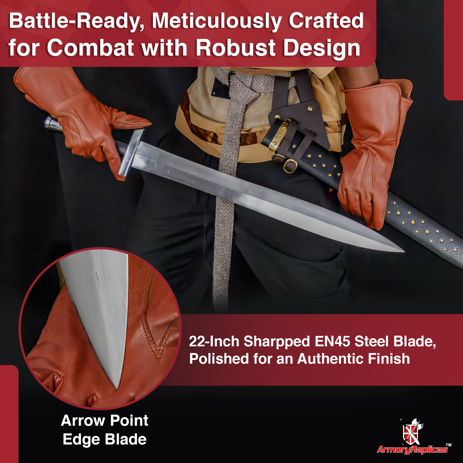 Hand Forged Greek Hoplite Warrior Sword, EN45 Steel – Sharp & Battle Ready