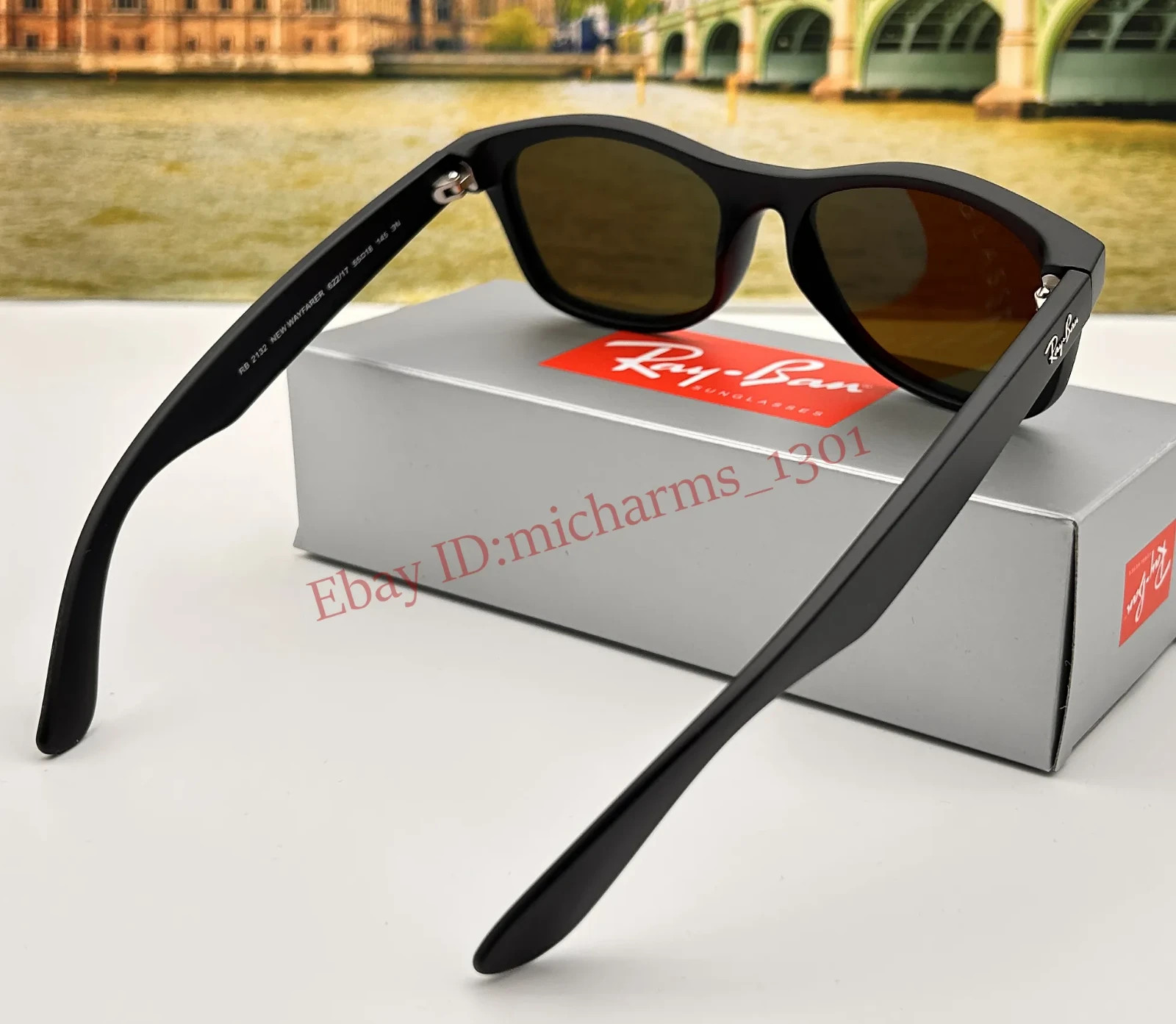 Ray-Ban Wayfarer FLASH Rb2132 Lens Blue Flash 622/17 Sunglasses 55mm