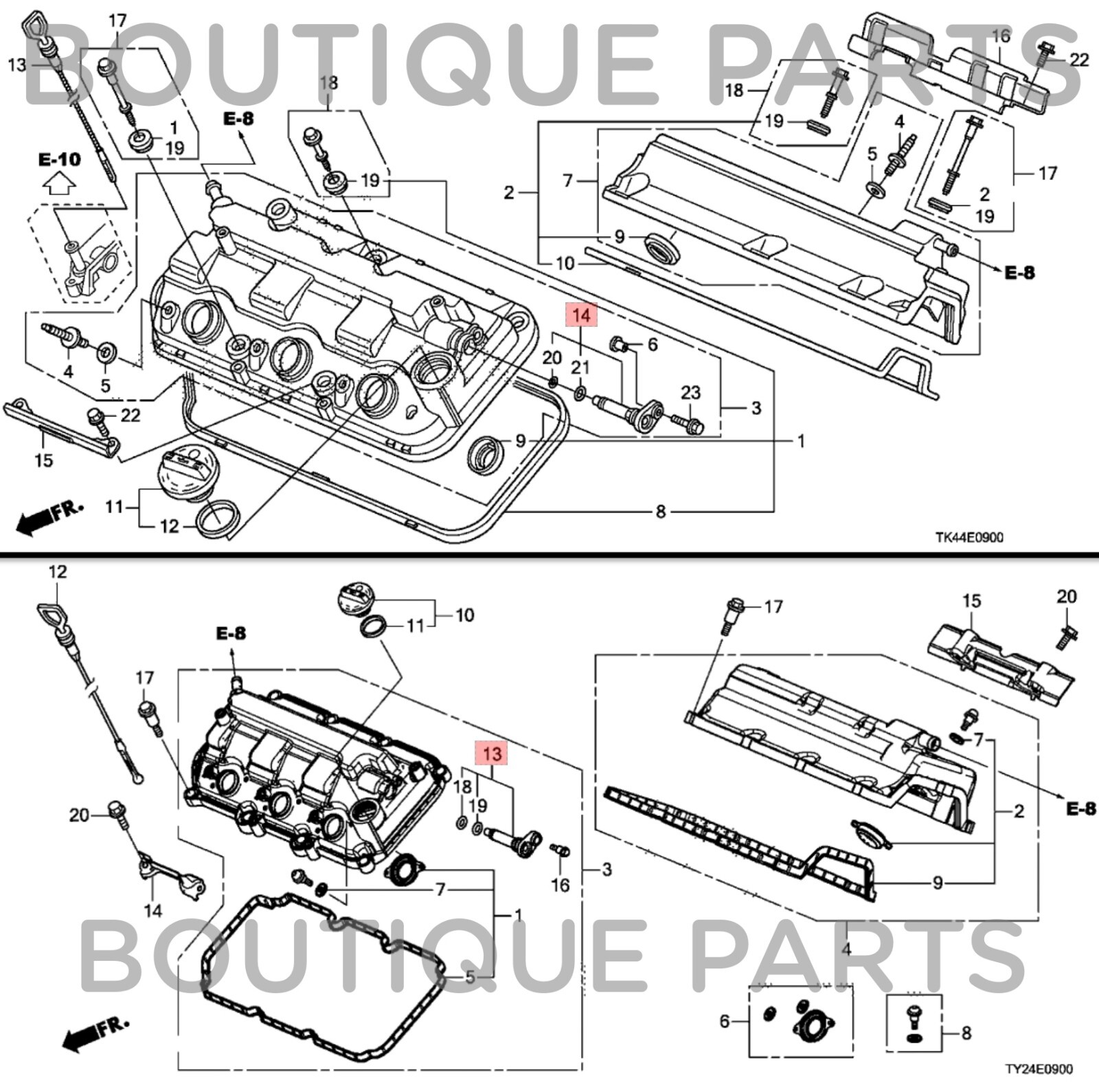 OEM Original for Honda PCV Valve Vent & Seals JAPAN 17130-RCA-A02 Crankcase Kit