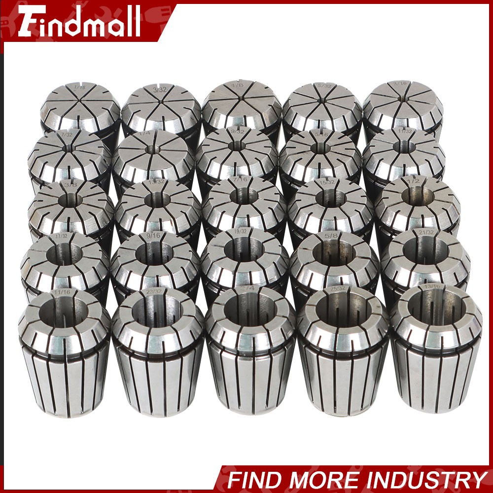 25 Pack Collet Set ER32 Collet Chuck 1/16 inch-3/4 inch Holder Spring Collet Set