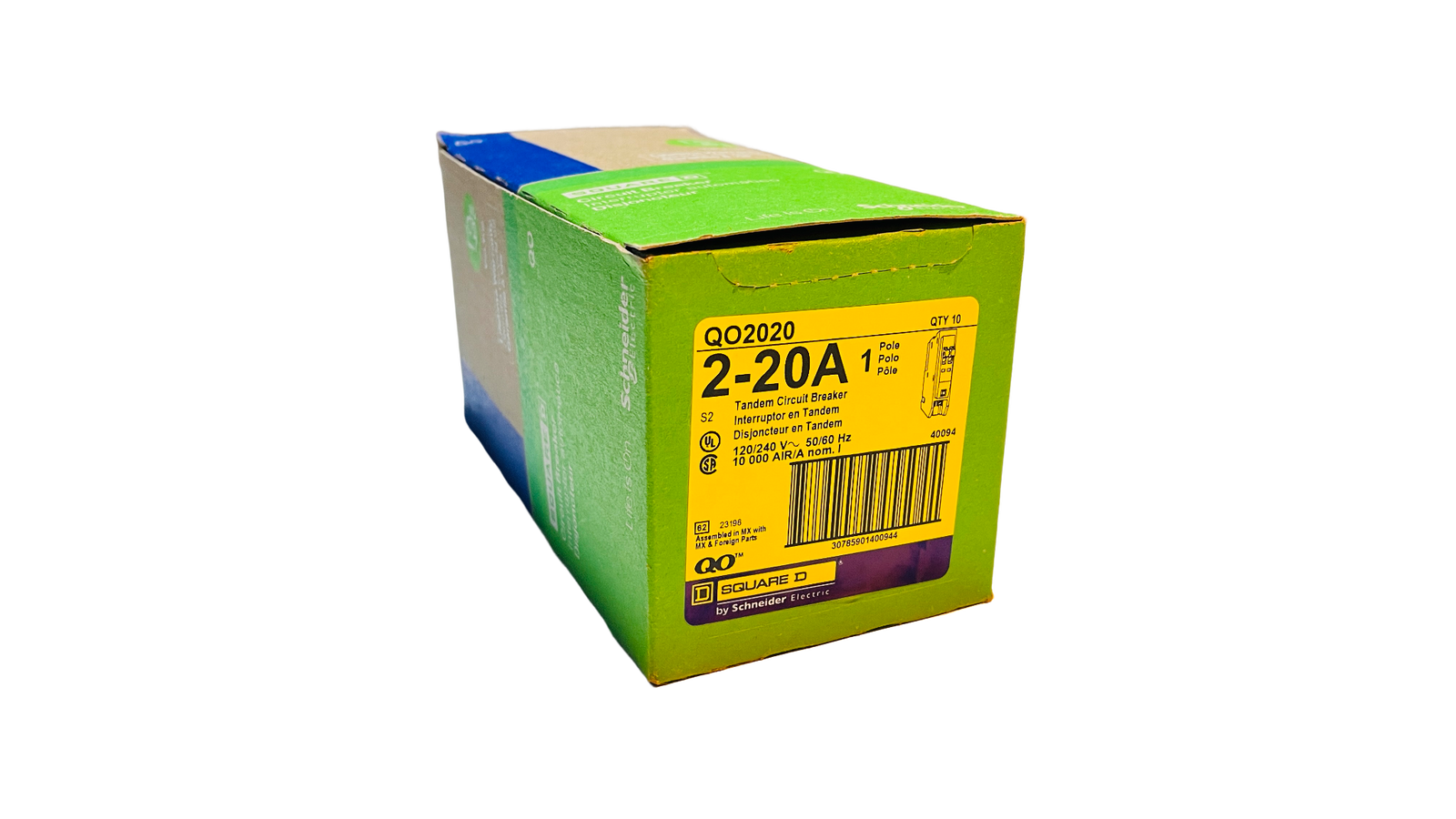 QO2020 / QO2020C - No Hook (Box of 10) Square D Tandem Breaker