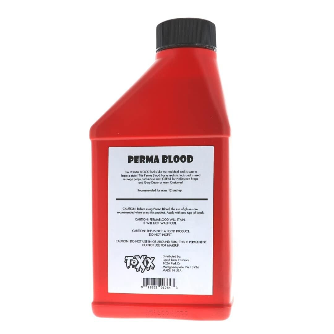 Perma Blood 16 Oz - PERMANENT Fake Blood! Perfect for Haunts, Gore, and Props!
