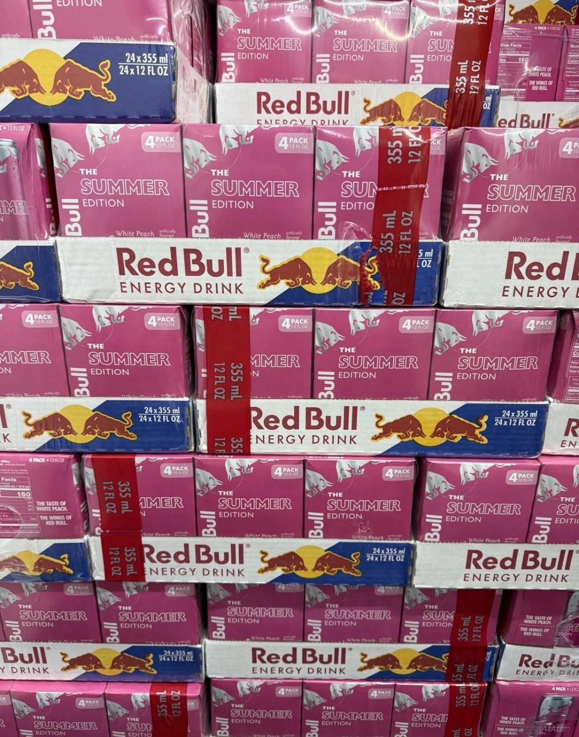 (12 Pack) Red Bull Summer Edition White Peach Energy Drink with Vitamins, 12 Oz