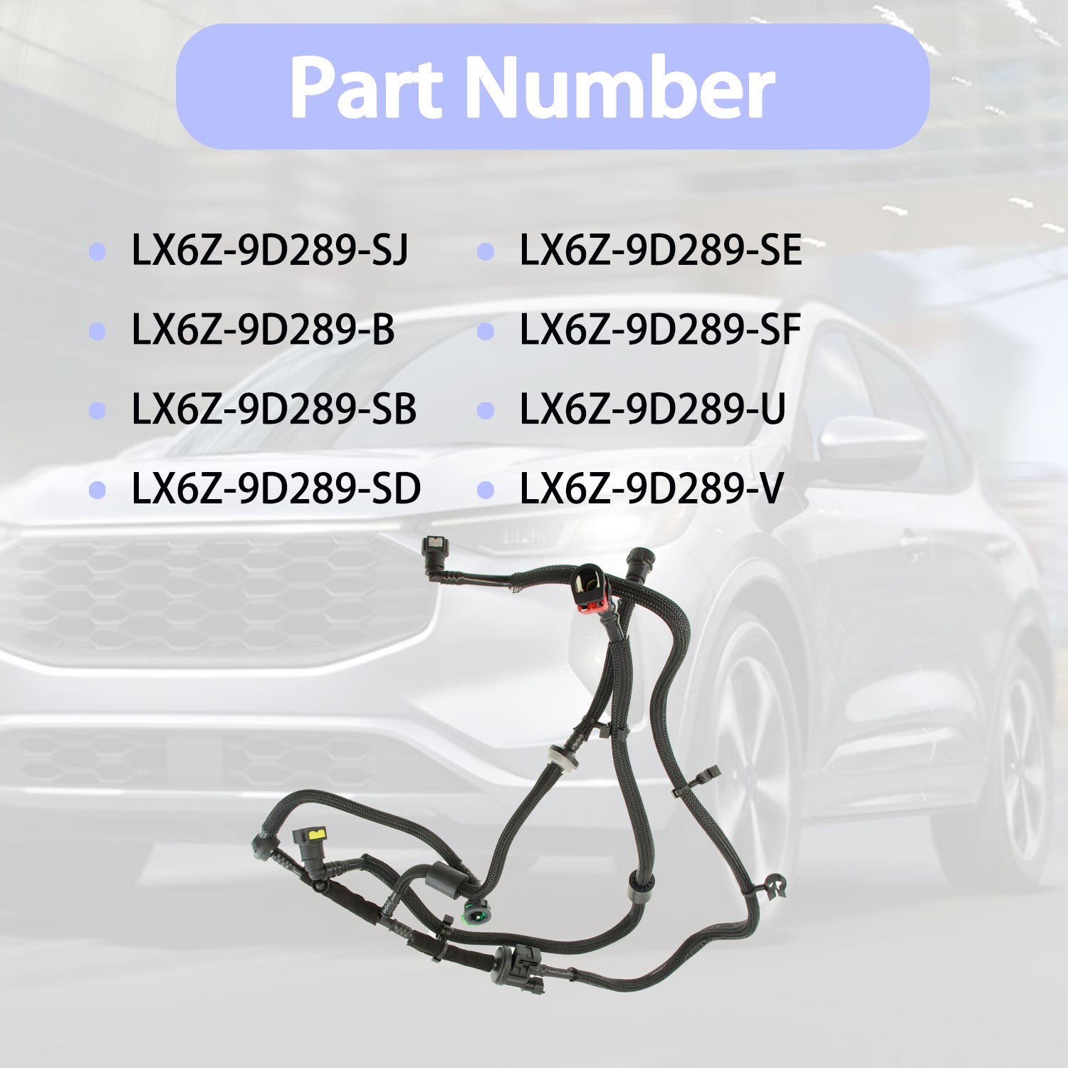 Engine Fuel Drain Hose Tube Fit for 1.5L Escape Bronco Sport Replace LX6Z9D289SJ