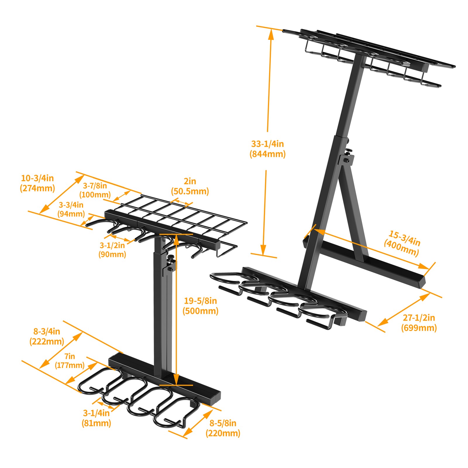 Folding Gun Rack Freestanding Rifle Pistol Storage Rack Stand For Shooting Range
