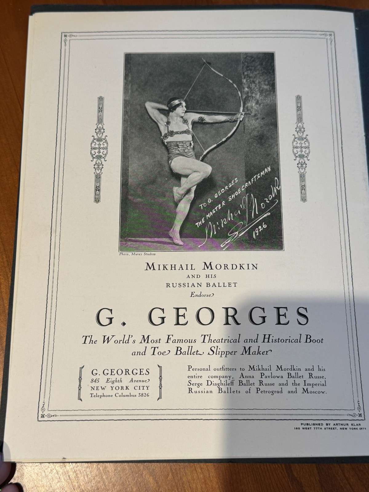 VINTAGE! Mikhail Mordkin & his Russian Ballet - 1926 Illustrated Program