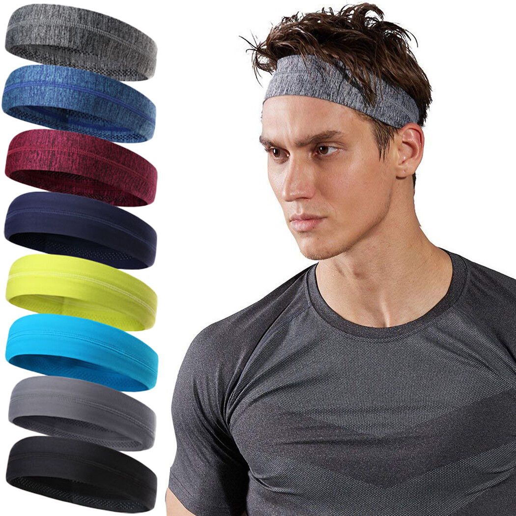 Sweatbands Sports Headband for Men Moisture Wicking Hairband Athletic Headbands