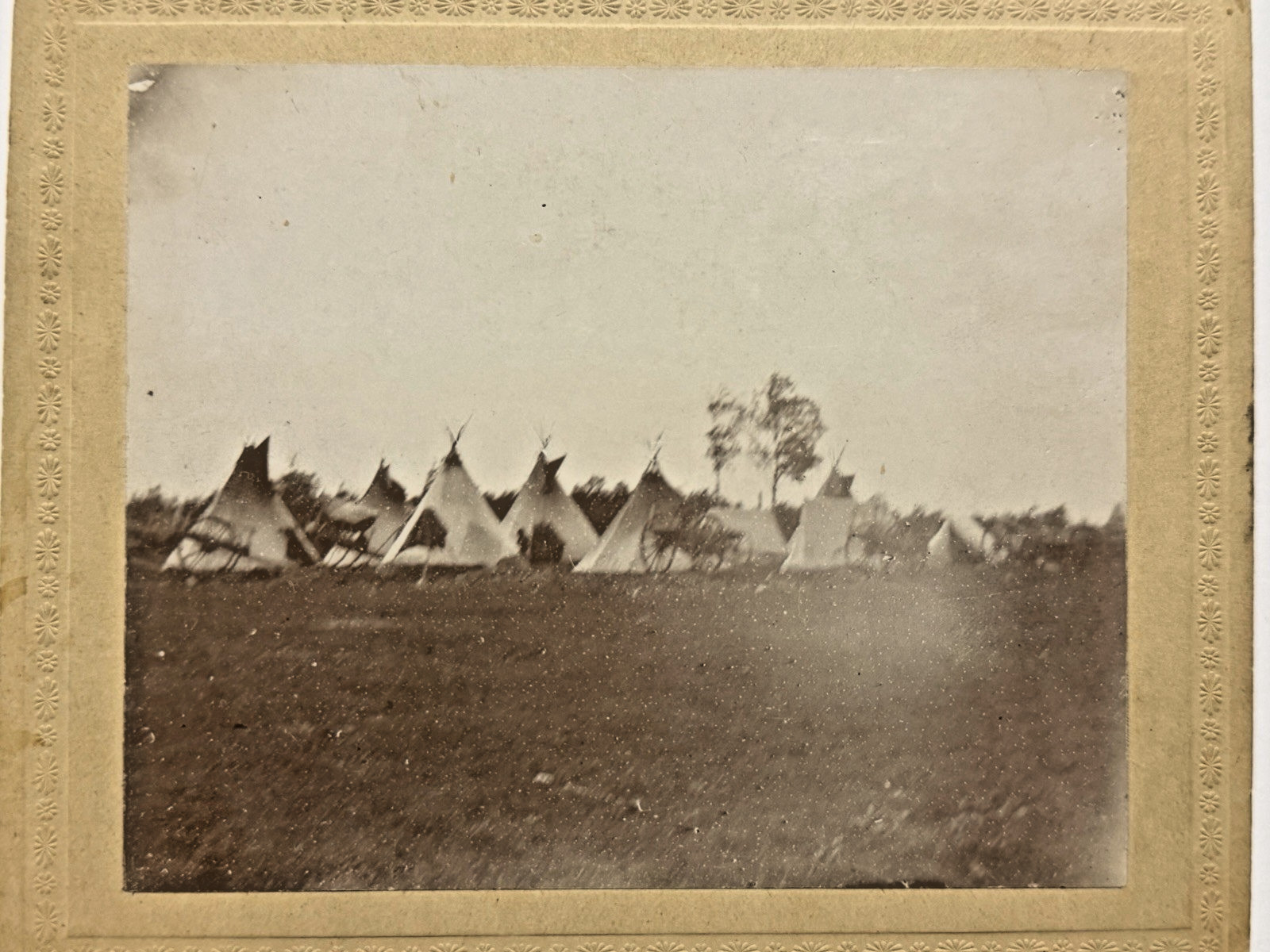 Antique Native American Indian Cabinet Card Photograph of Tepees; 1880's