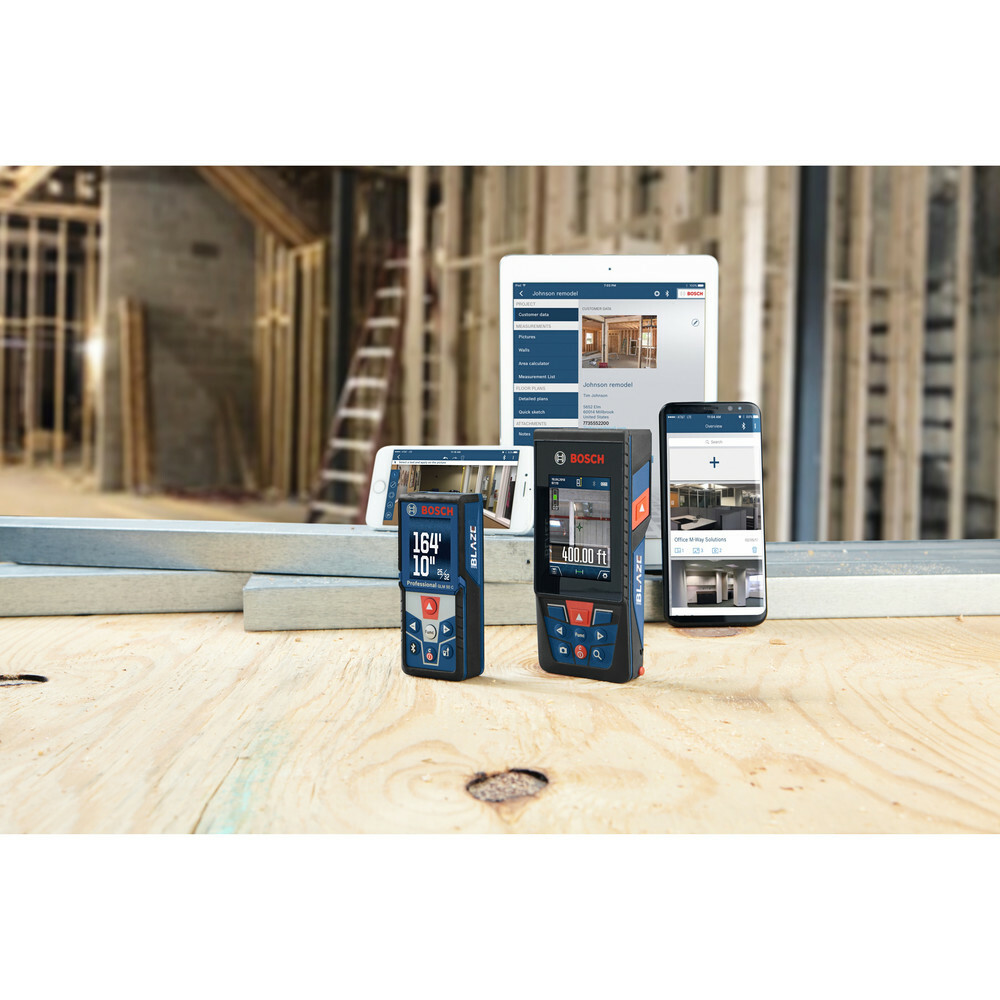 Bosch GLM400C-RT 400 ft Bluetooth Laser Measure Kit Certified Refurbished