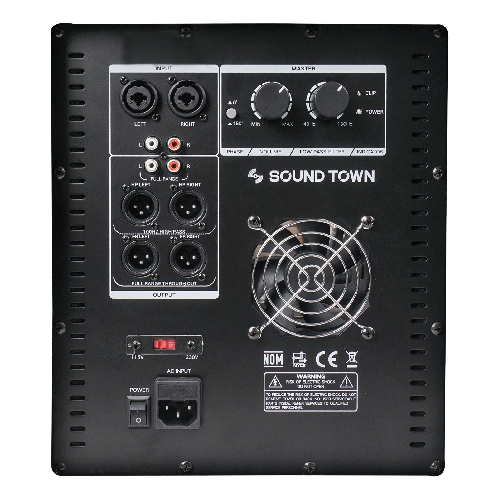 Sound Town 2400W 18" Powered Subwoofer with High-Pass Filter (METIS-18PWG)