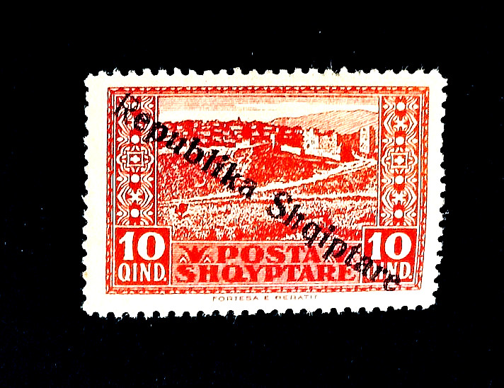 ALBANIA Stamp - 1925 View of Berati Overprint Sn 181 MH r65